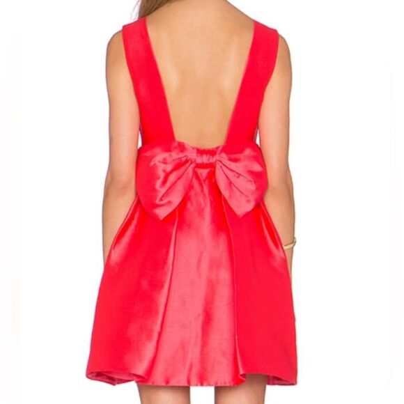 Kate Spade Open Back Bow Mini Party Dress in Pink Silk Blend Size 0 - Picture 16 of 16